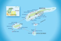 Карта и описание дайв-сайтов на островах Ислас-де-ла-Баия, Гондурас