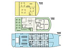Схема дайв-бота Rock Islands Aggressor (Рок Айлендс Аггрессор) из состава Aggressor Fleet на маршруте о. Палау (Республика Палау)