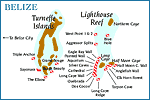 Карта и описание дайв-сайтов в Белизе