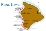 Карта и описание дайв-сайтов на Кона, Гавайи